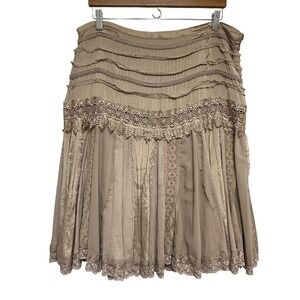 Lucky & Coco Tiered Lace Crochet Skirt Womens 16 Layered Boho Romantic Festival